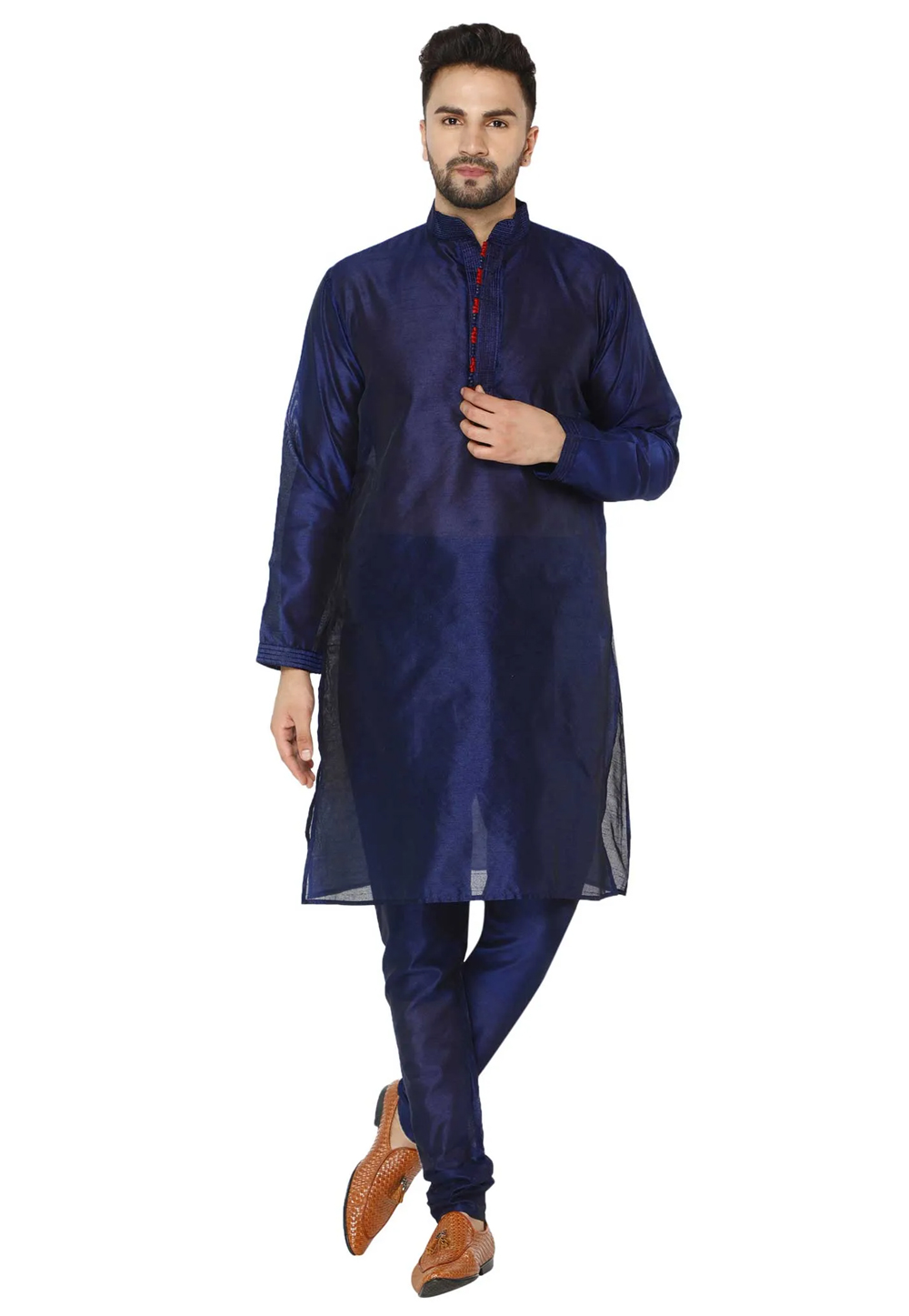 Blue Dupion Silk Kurta Pajama 240900