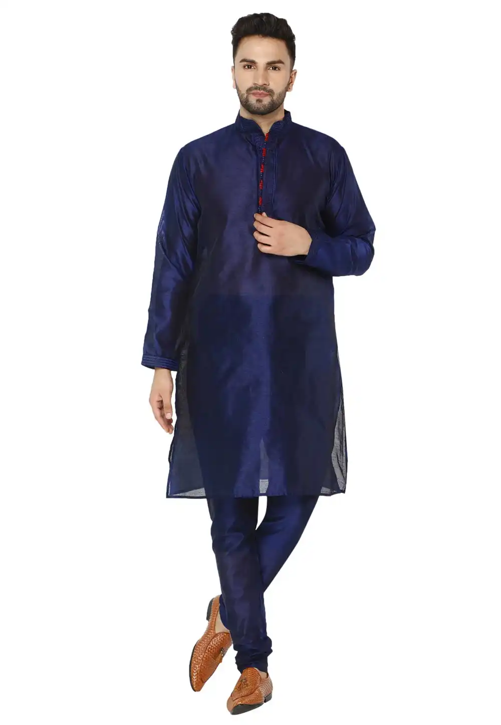 Blue Dupion Silk Kurta Pajama 240900