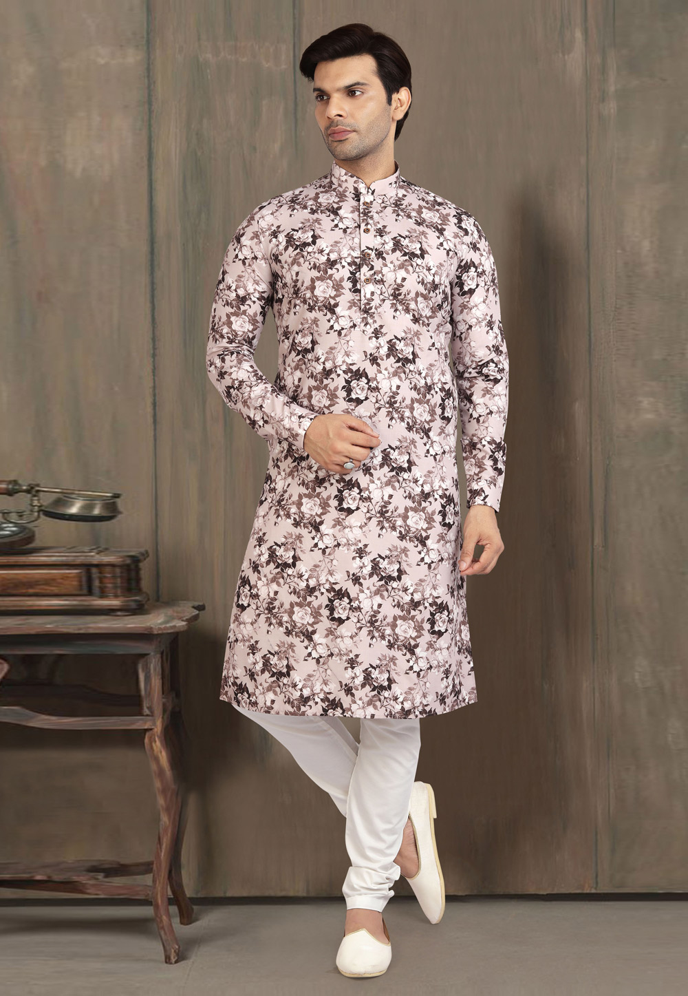 Cream Cotton Kurta Pajama 241112