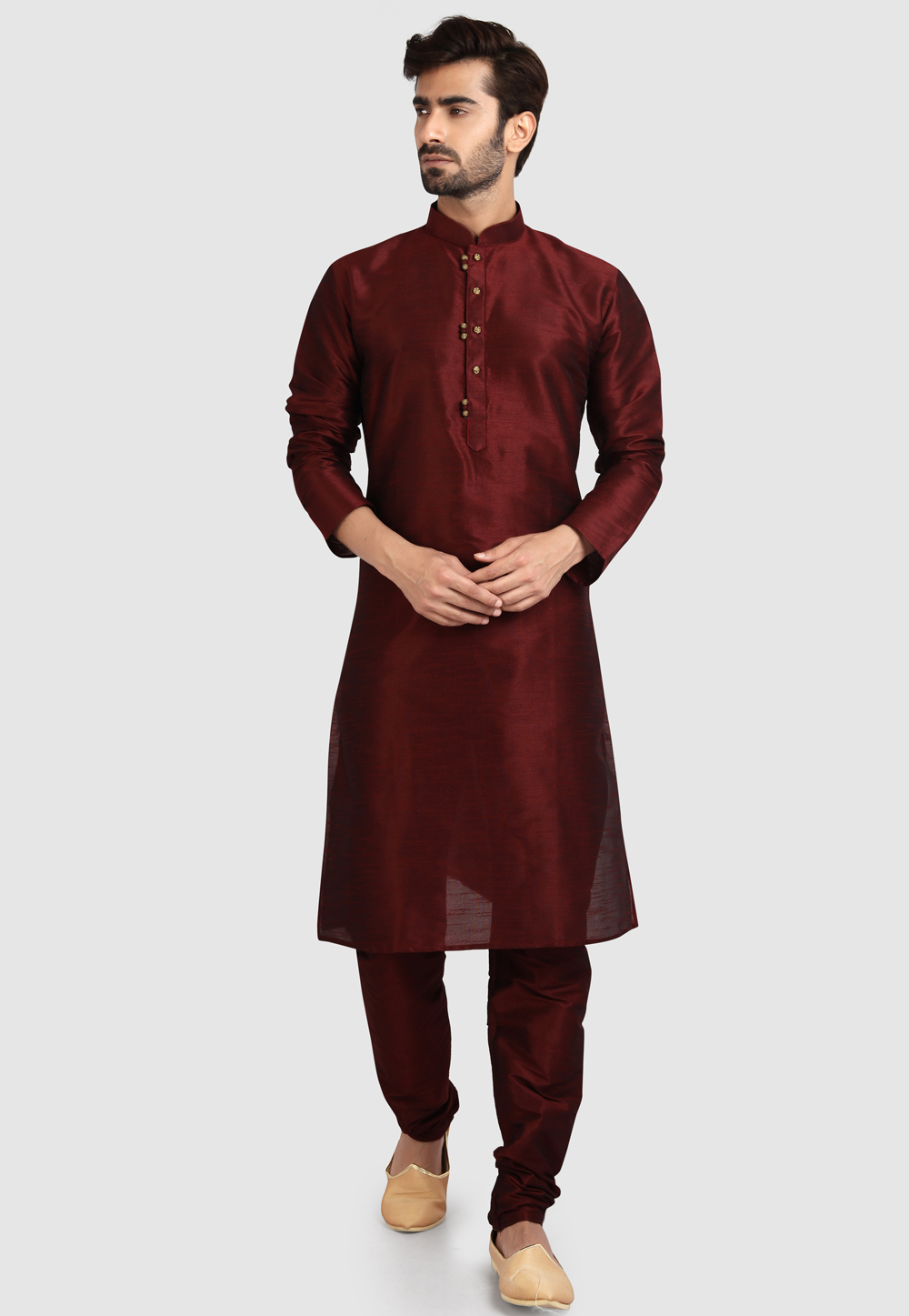Maroon Art Silk Kurta Pajama 247216