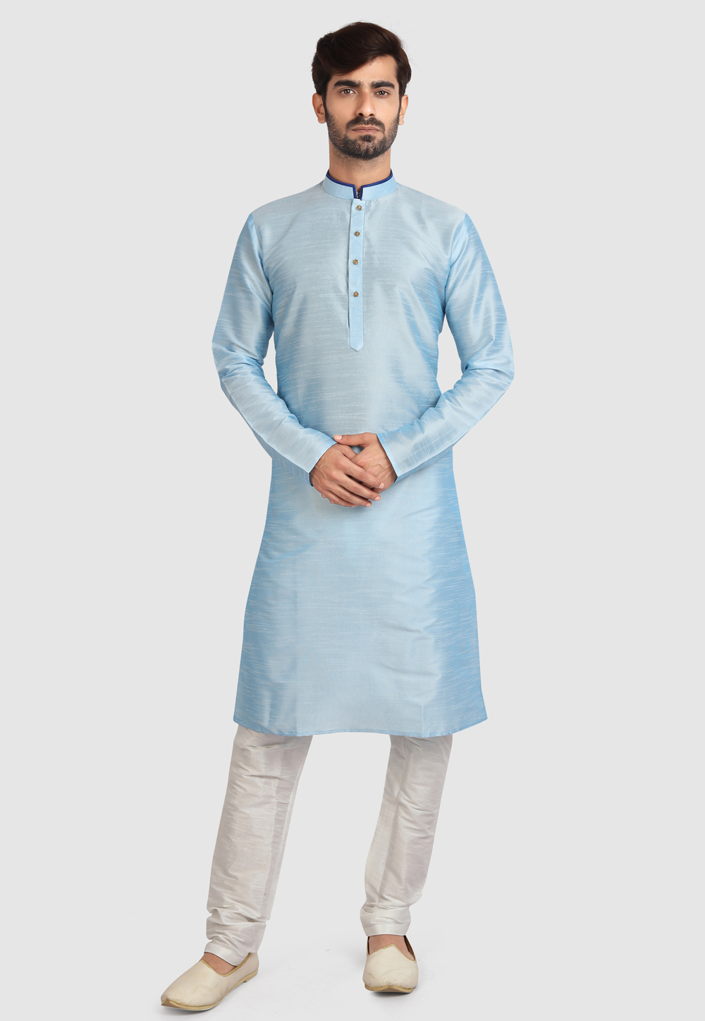 Sky Blue Art Silk Kurta Pajama 247221