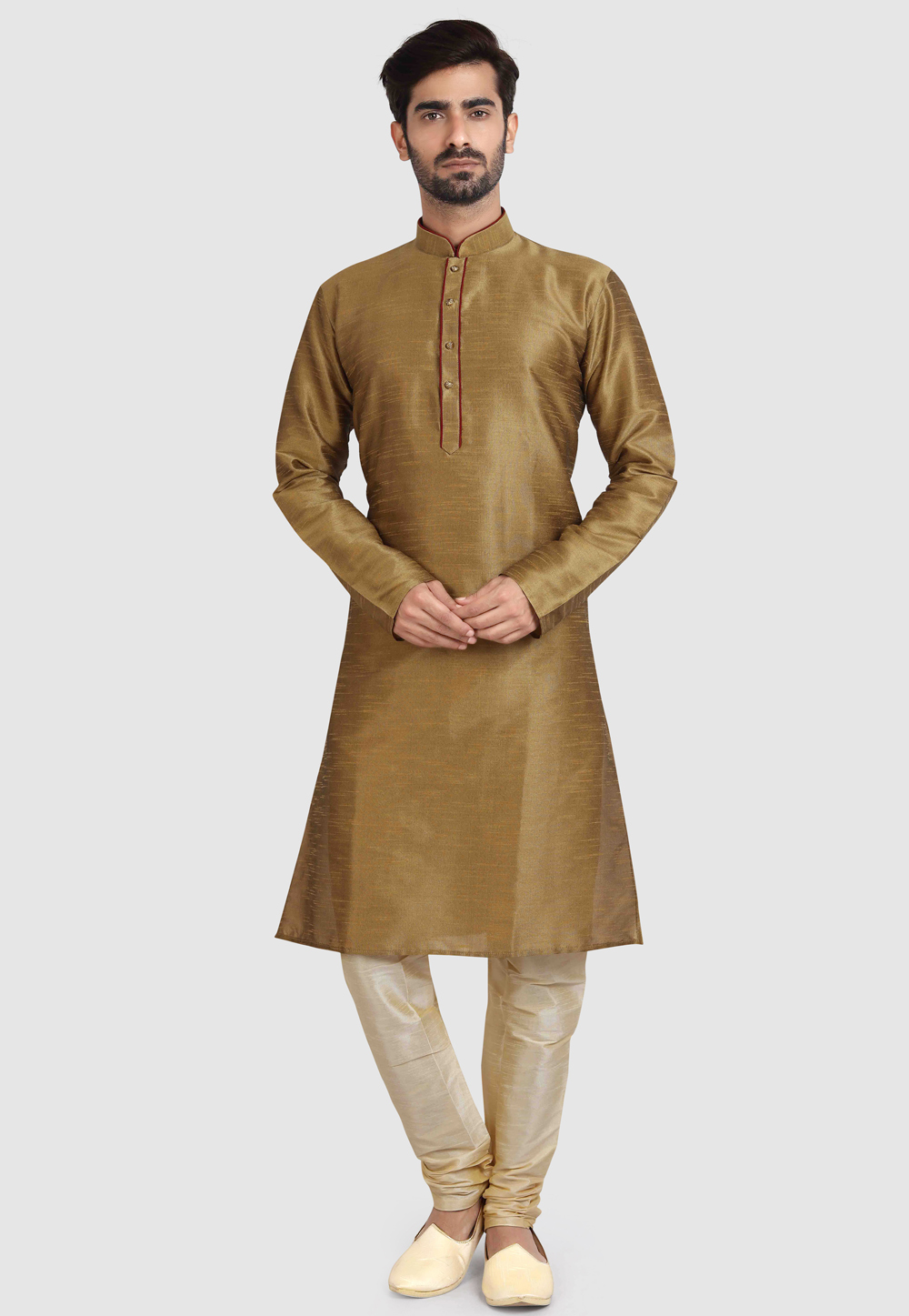 Brown Art Silk Kurta Pajama 247231