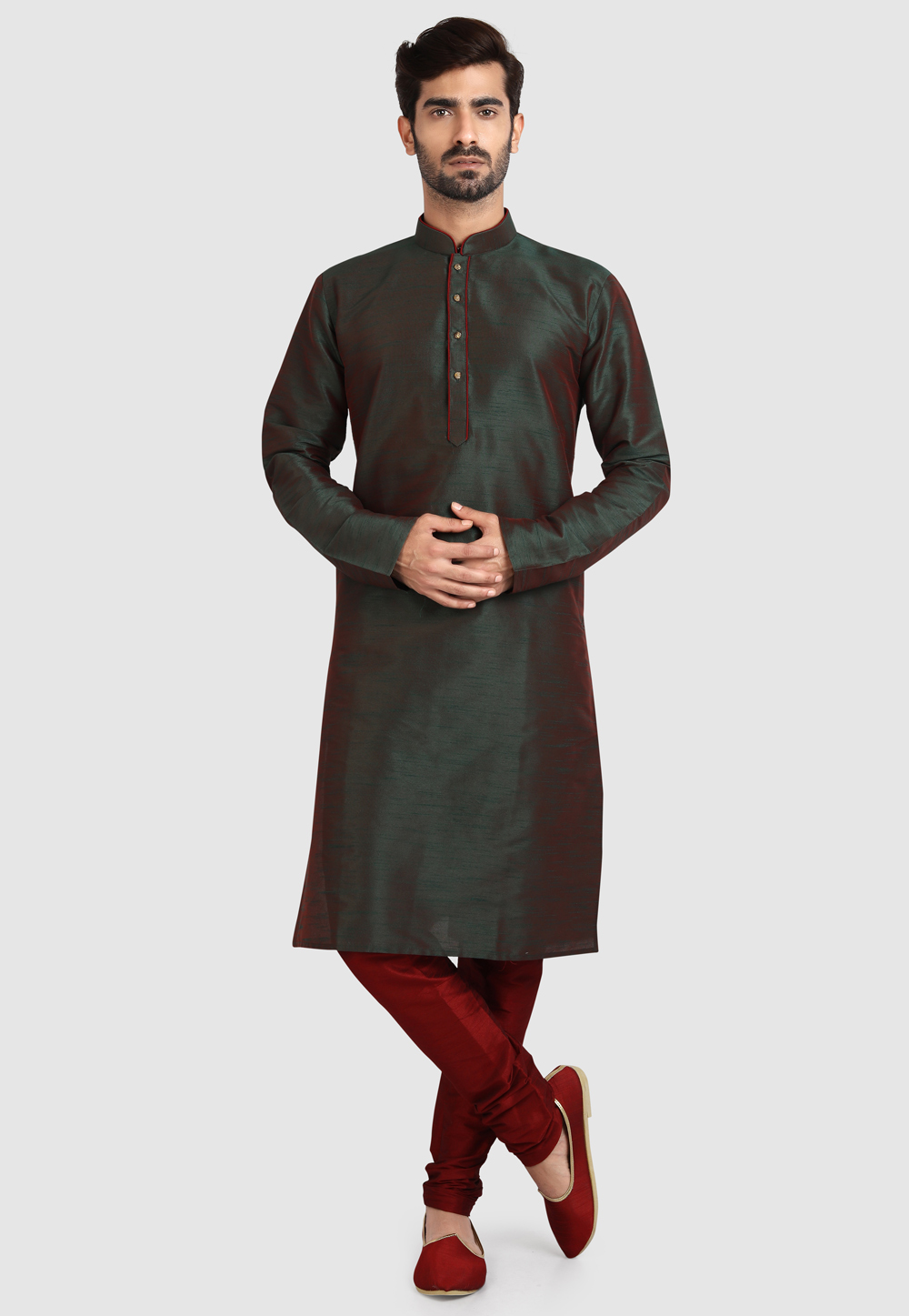 Green Art Silk Kurta Pajama 247233