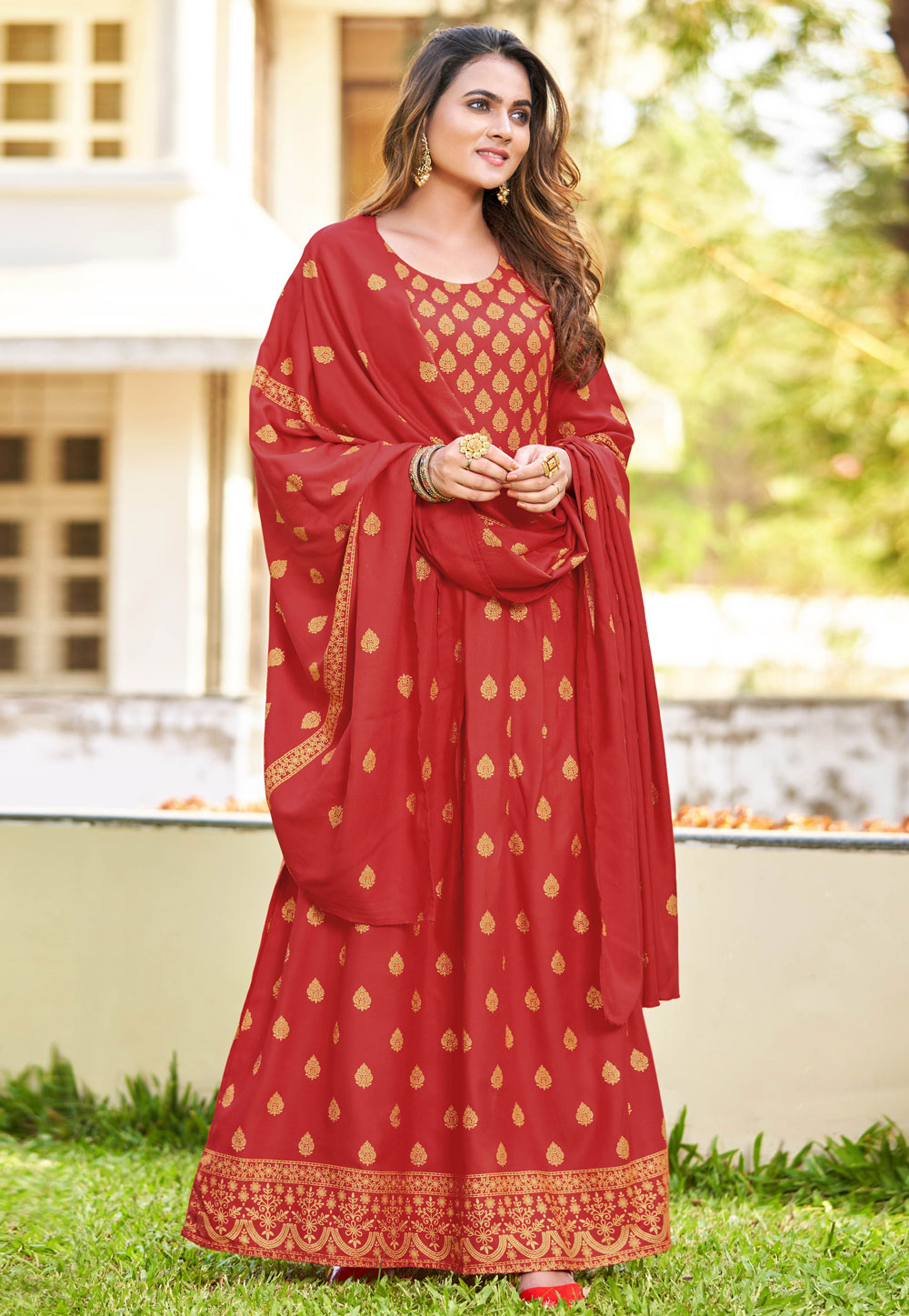 Red Rayon Gown 243942