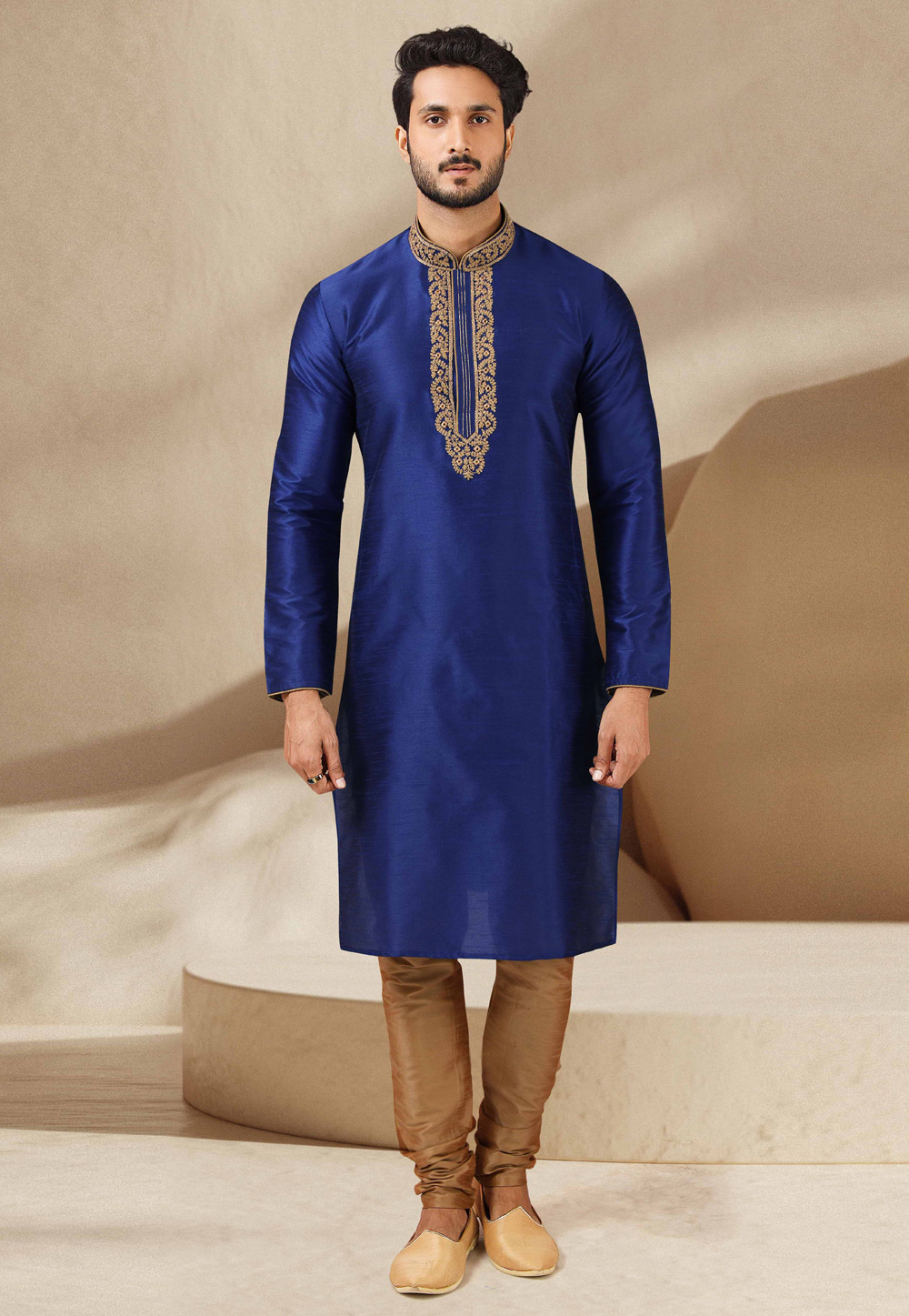 Blue Banarasi Kurta Pajama 244710