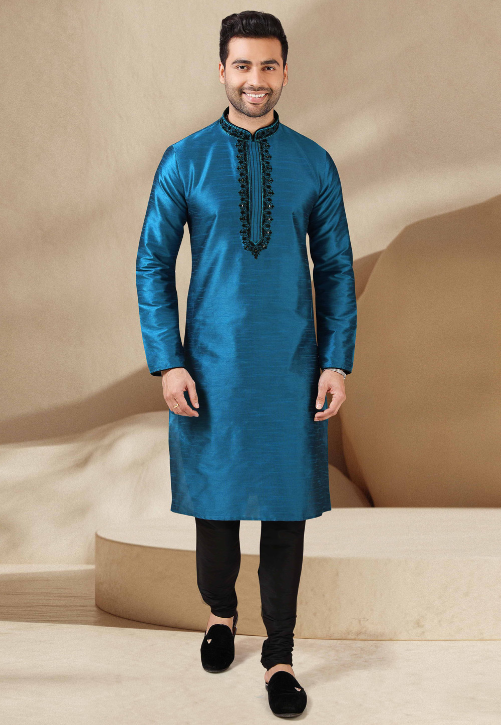 Blue Banarasi Kurta Pajama 244722