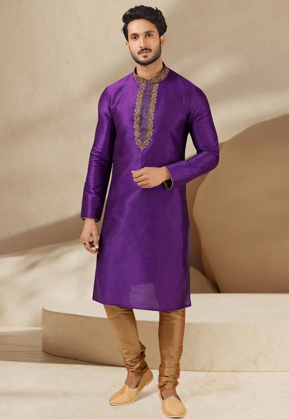 Violet Banarasi Kurta Pajama 244725