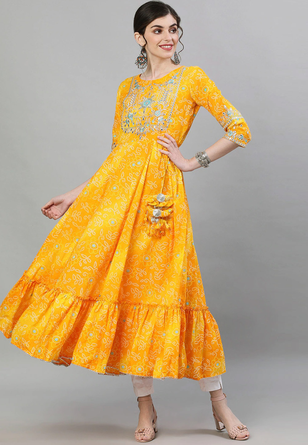 Yellow Cotton Long Tunic 244932
