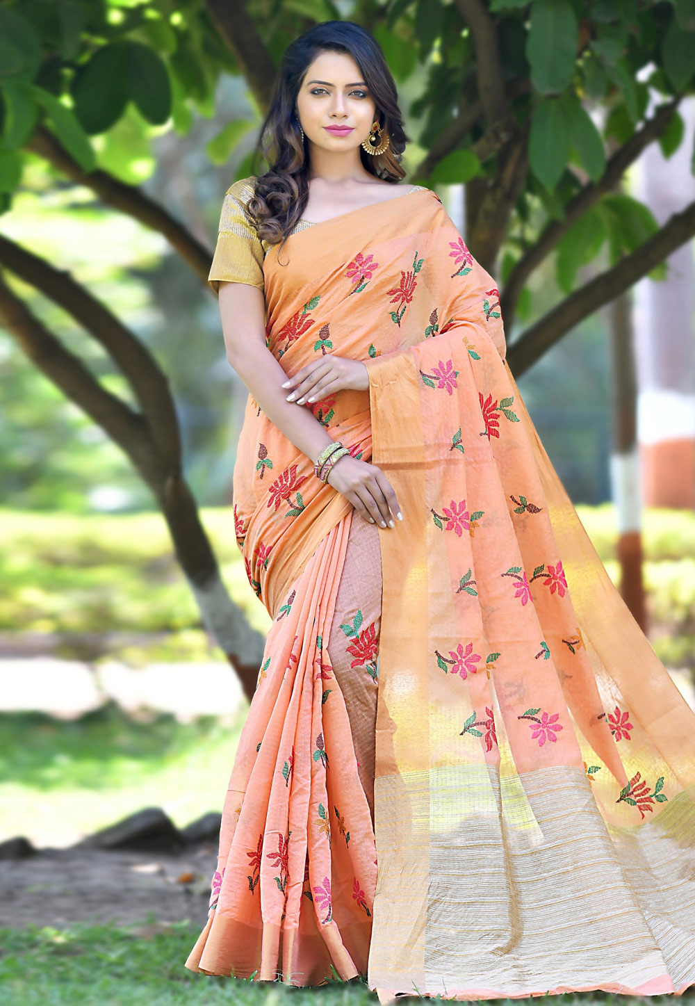 Peach Banarasi Festival Wear Saree 154797