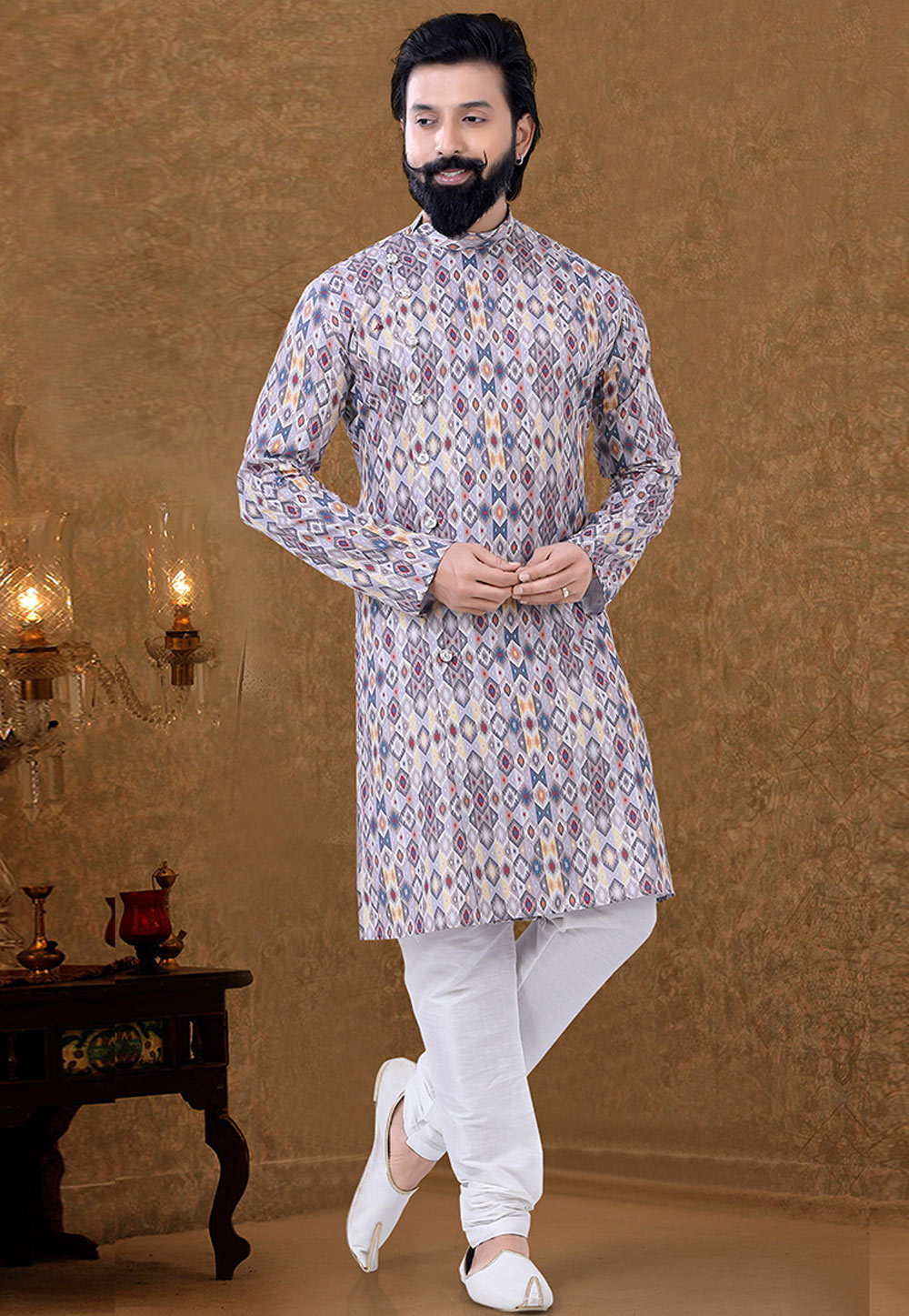 Grey Cotton Kurta Pajama 248983