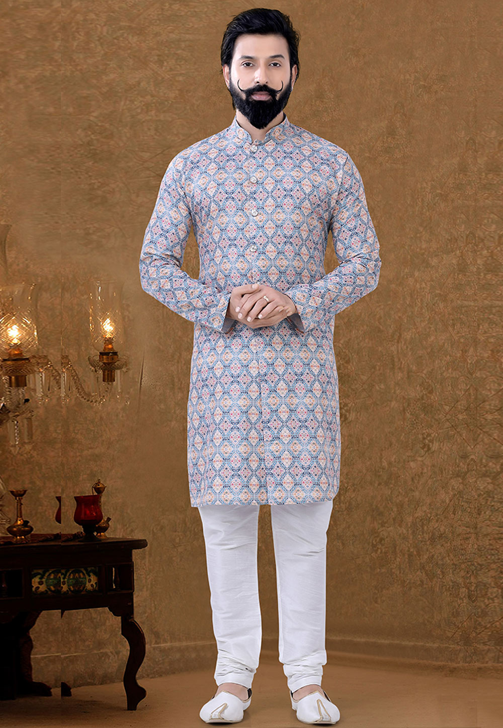 Grey Cotton Kurta Pajama 248984