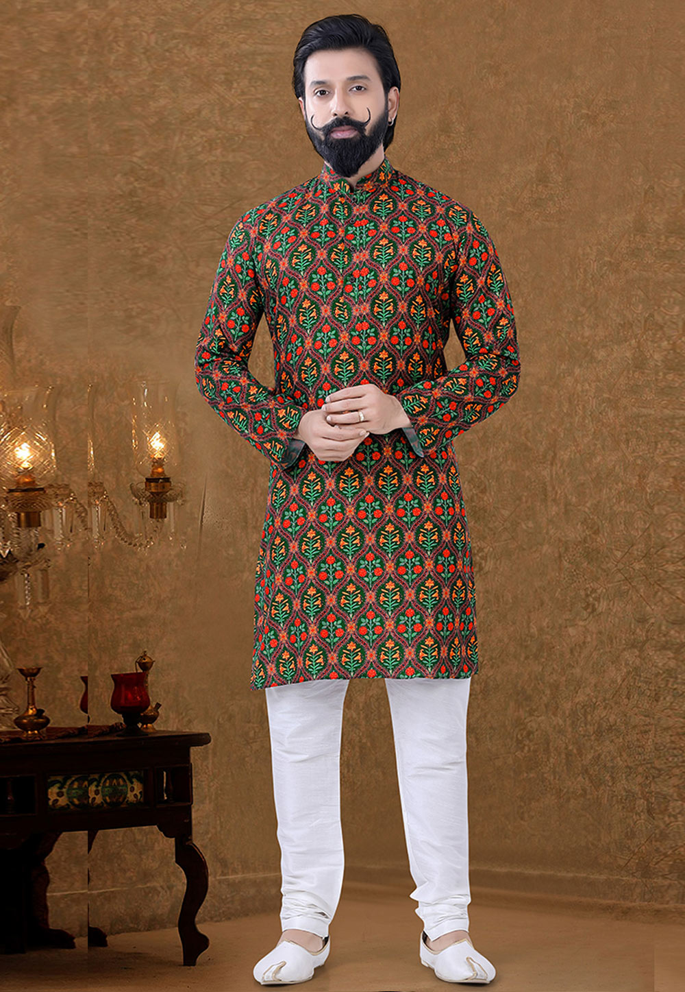 Brown Cotton Kurta Pajama 249019