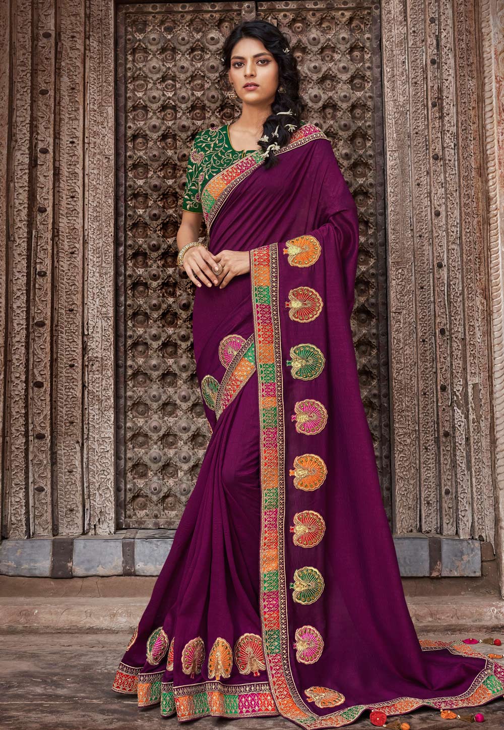 Purple Silk Saree With Blouse 189679