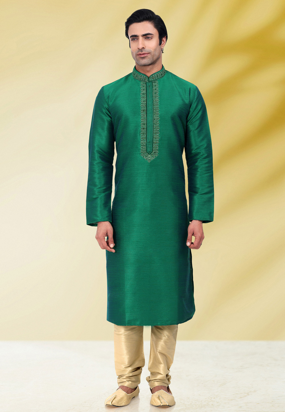 Green Art Silk Kurta Pajama 257977