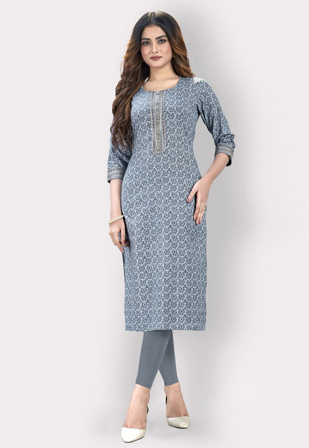 Grey Cotton Readymade Tunic 212564
