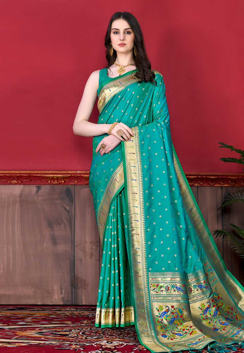 Sky Blue Silk Saree With Blouse 259067