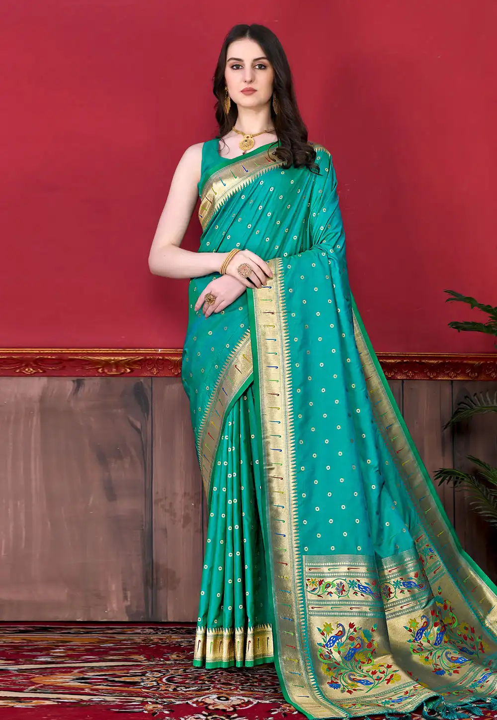 Sky Blue Silk Saree With Blouse 259067