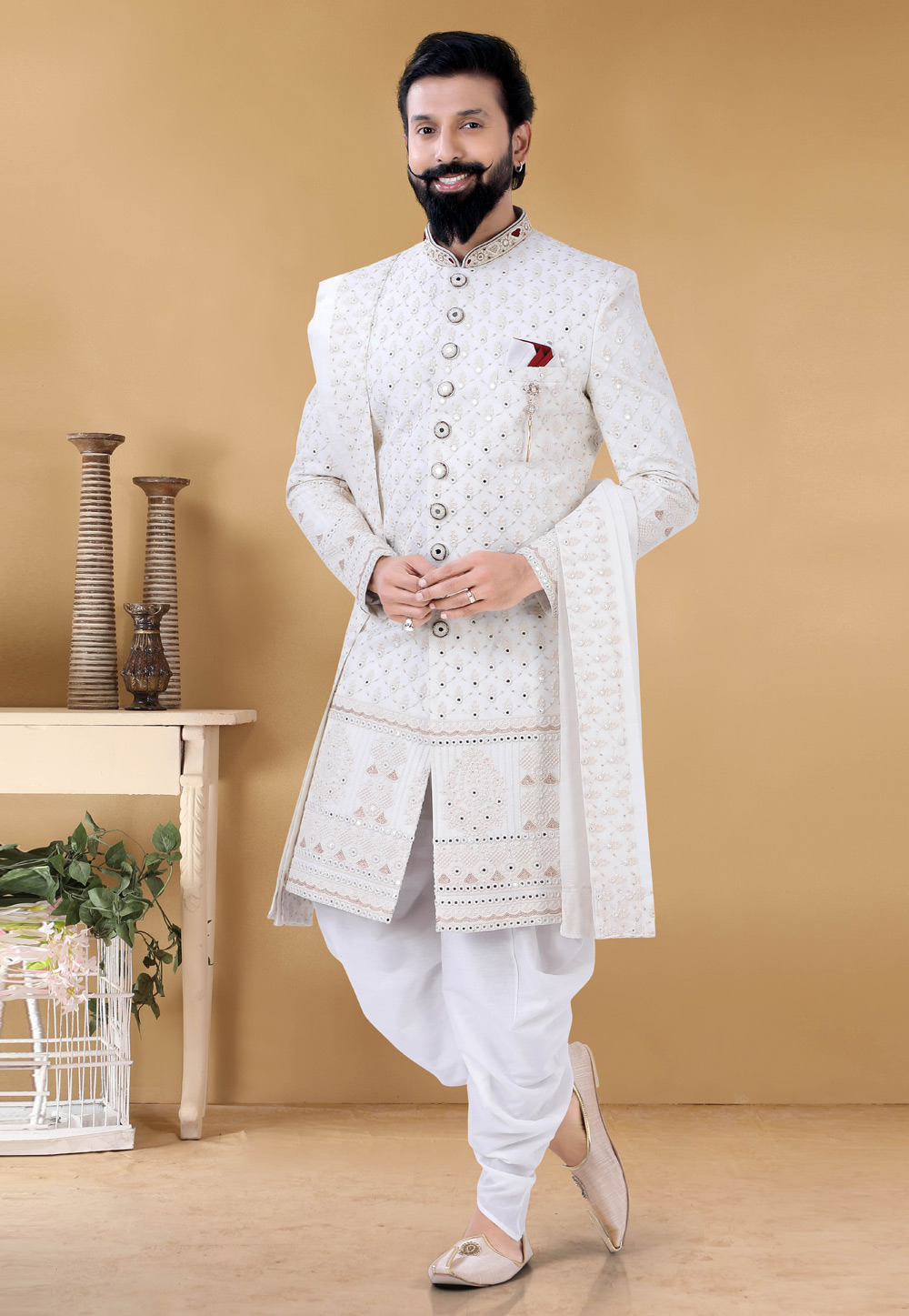 sherwani white colour