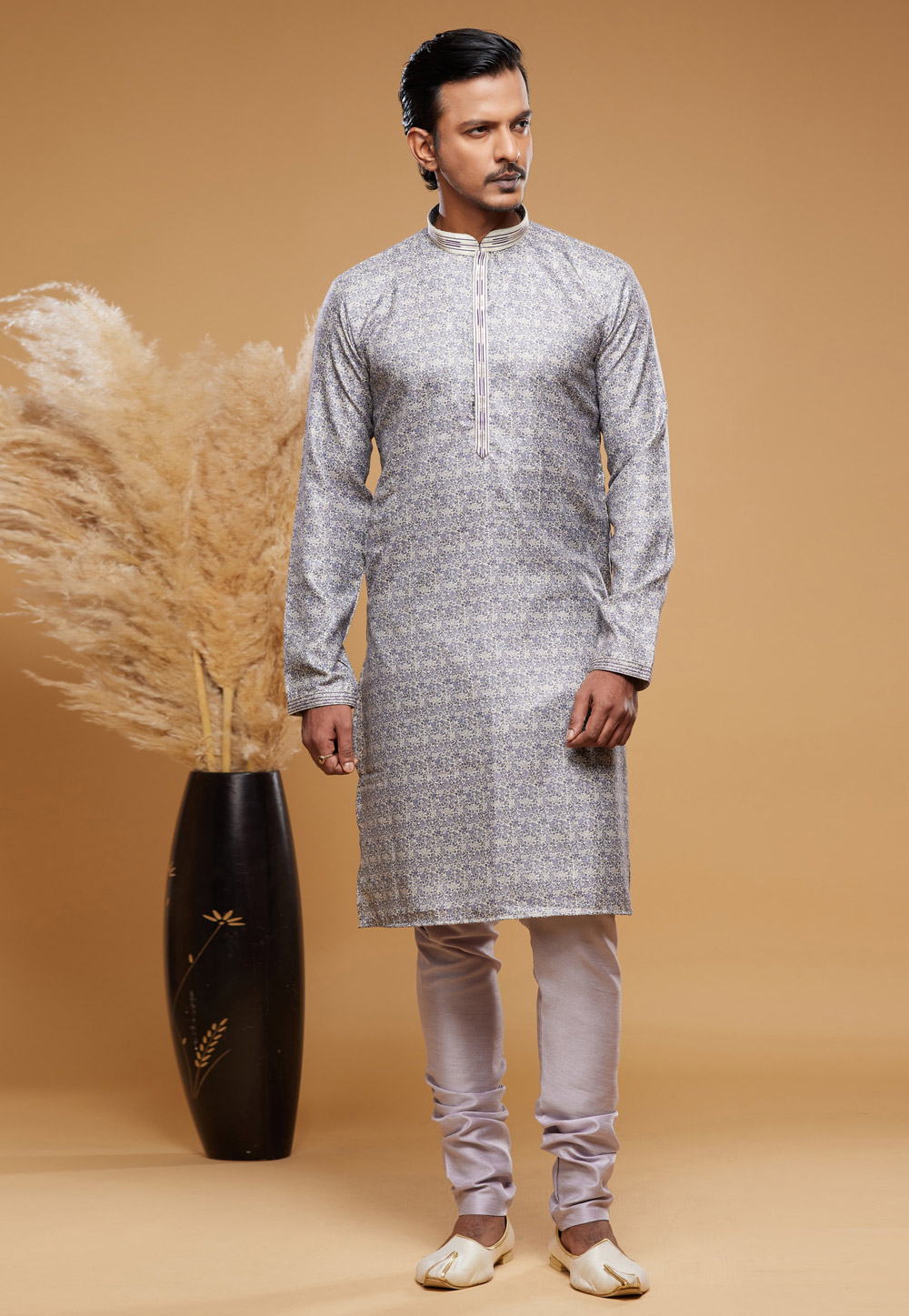 Beige Art Silk Kurta Pajama 273601
