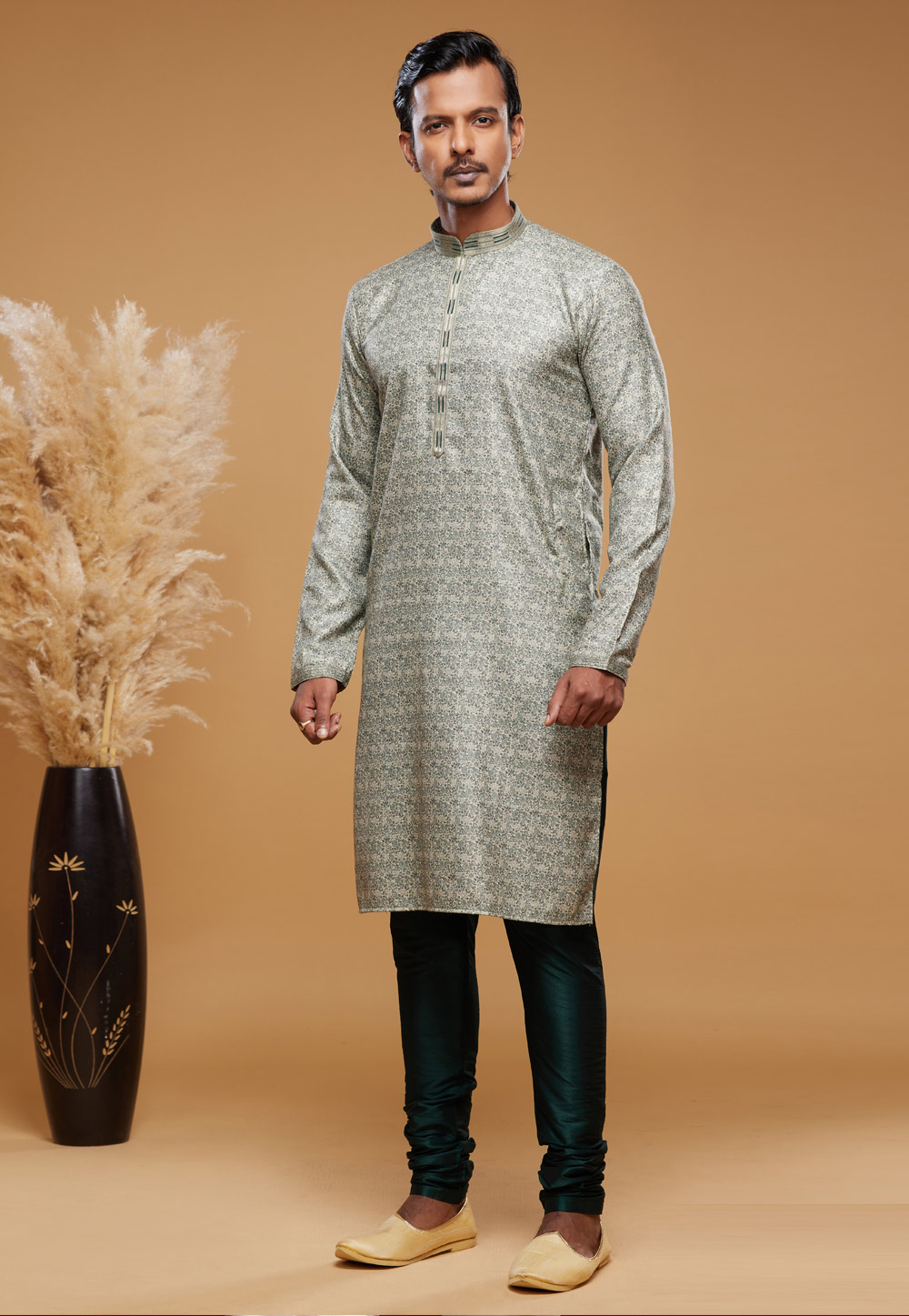 Beige Art Silk Kurta Pajama 273603