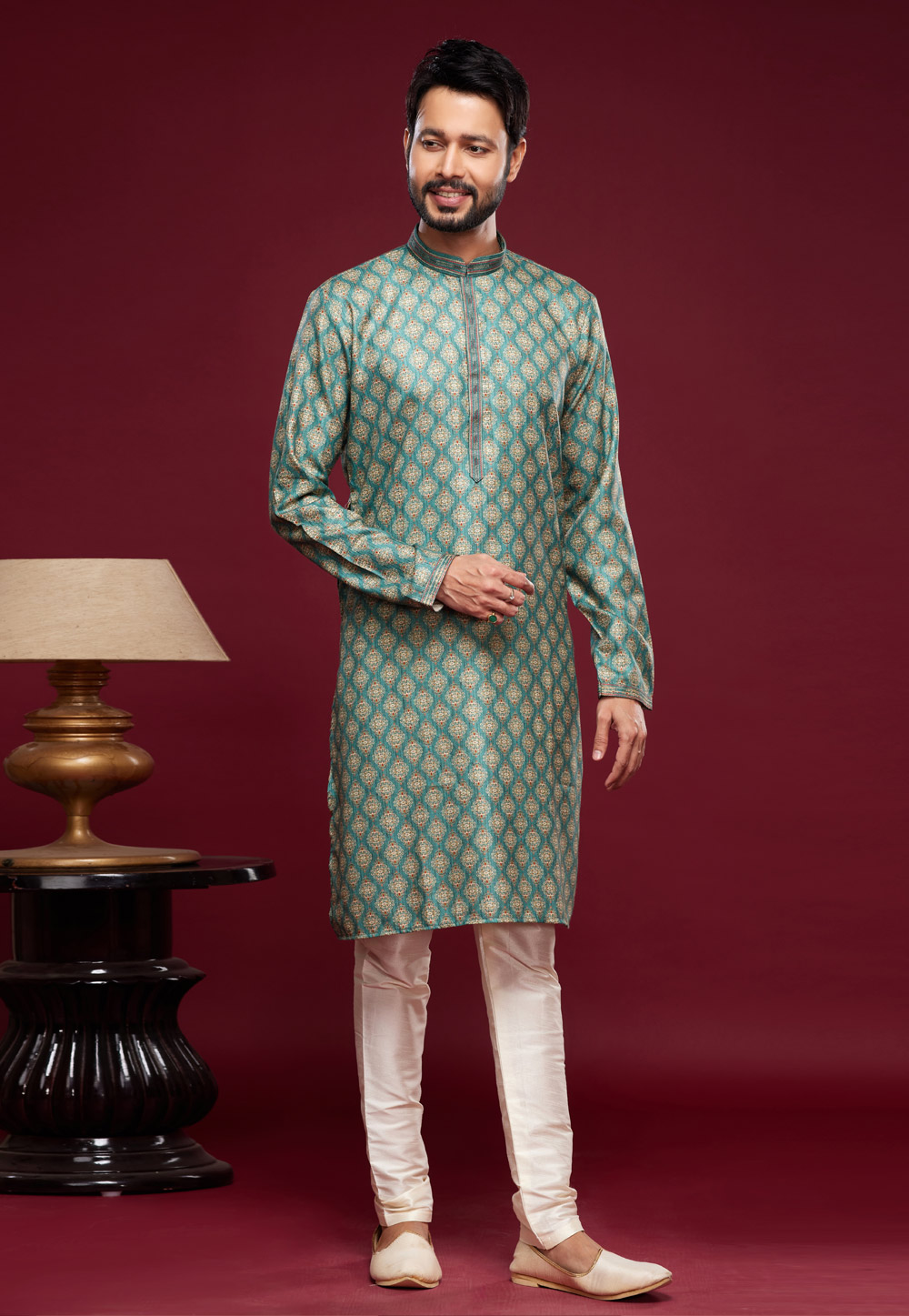 Green Art Silk Kurta Pajama 273604