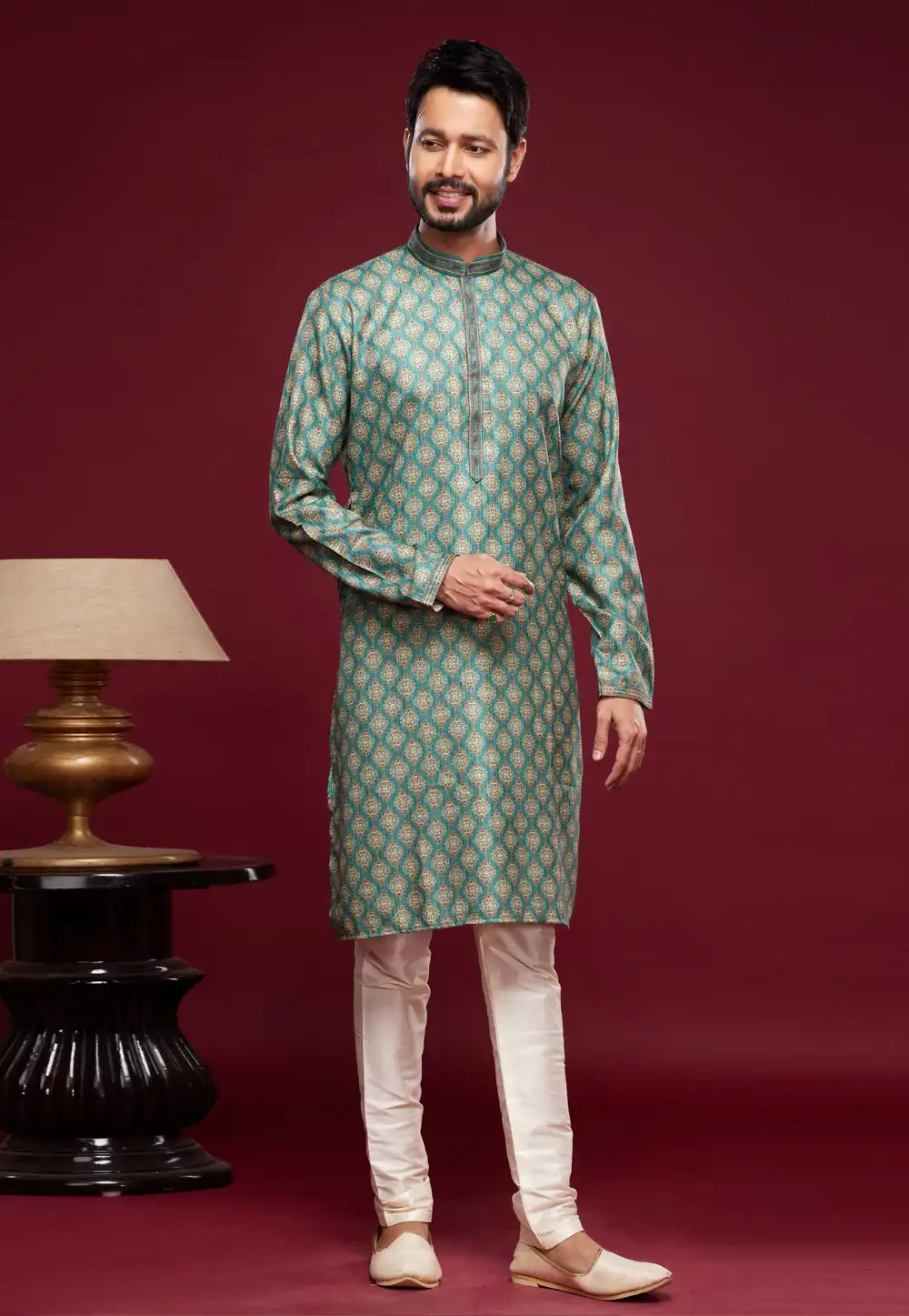 Green Art Silk Kurta Pajama 273604
