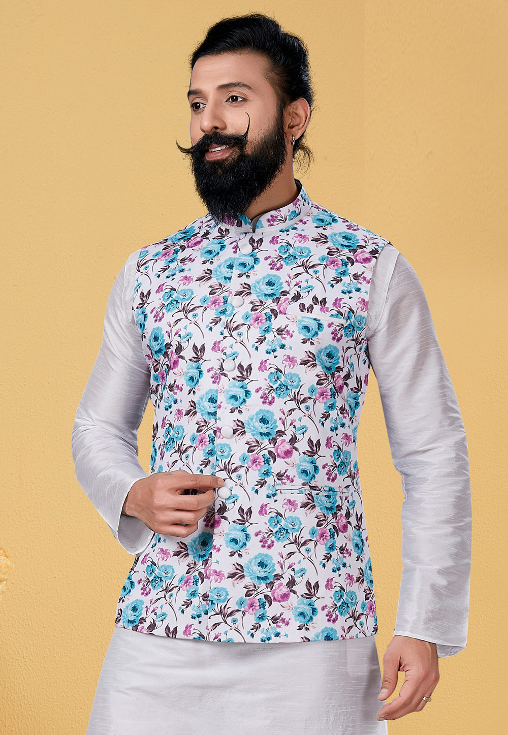 Off White Cotton Nehru Jacket 271551
