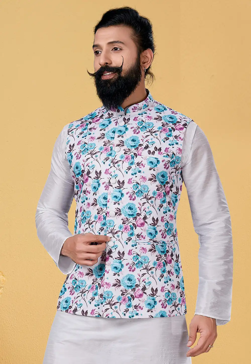 Off White Cotton Nehru Jacket 271551