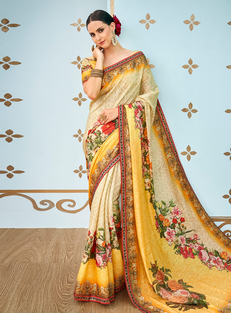 Beige Banarasi Silk Saree With Blouse 144168