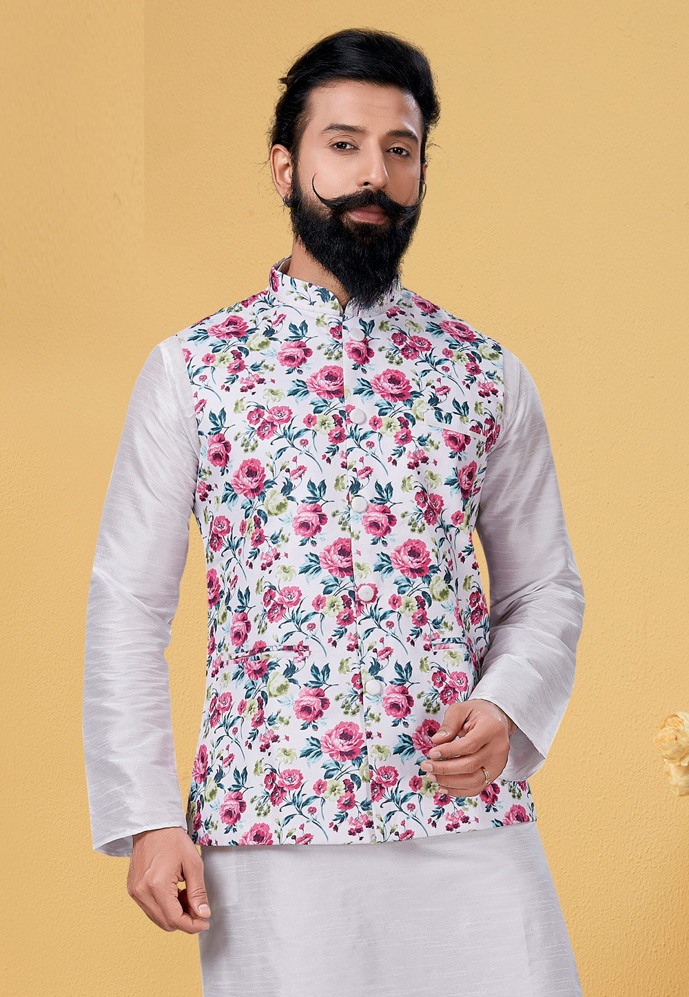 Off White Cotton Nehru Jacket 271552