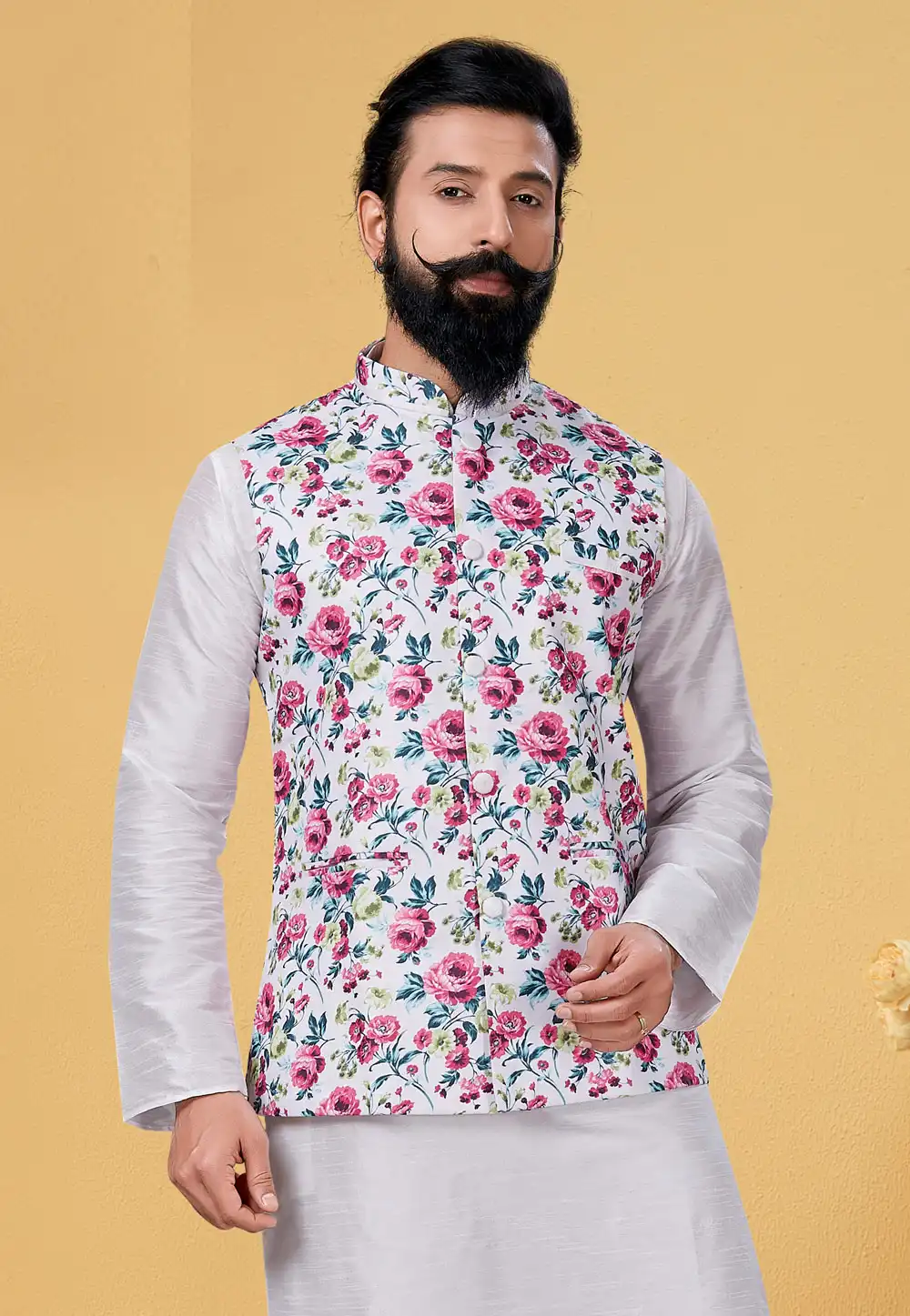 Off White Cotton Nehru Jacket 271552