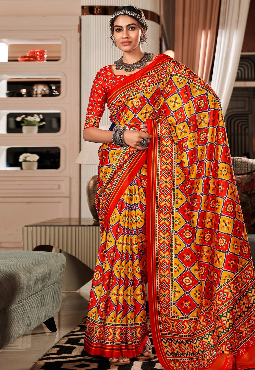 Red Tussar Patola Saree 276981