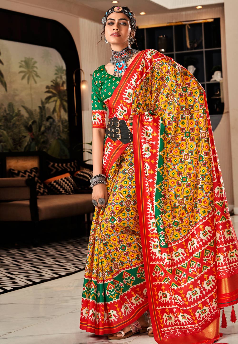 Yellow Tussar Saree With Blouse 276984