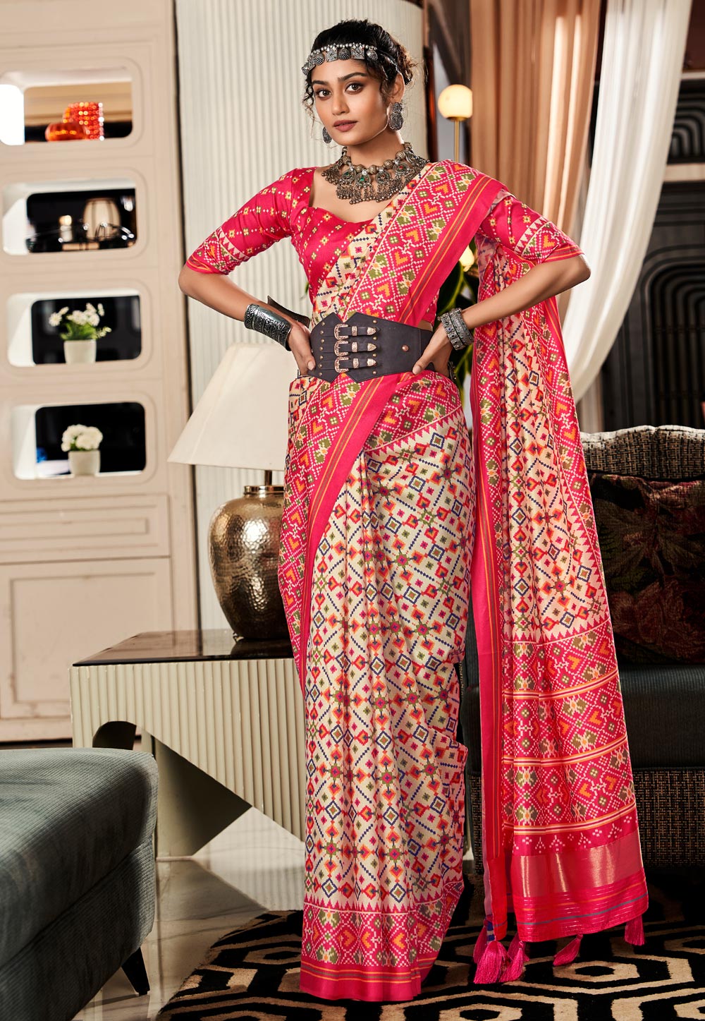 Cream Tussar Saree With Blouse 276986