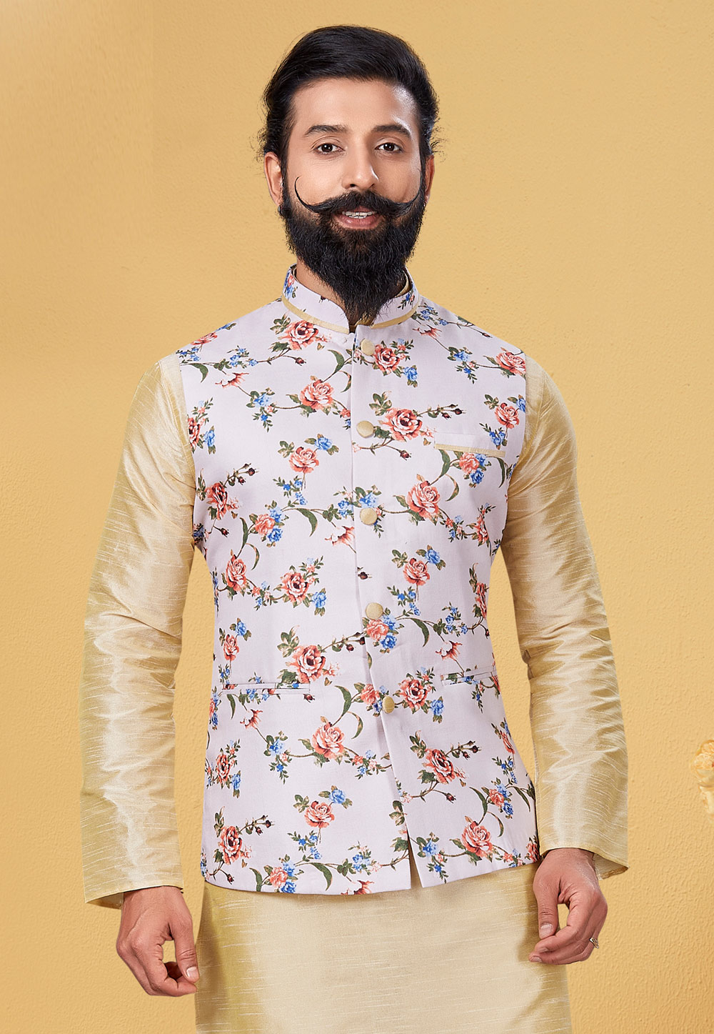 Off White Cotton Nehru Jacket 271555