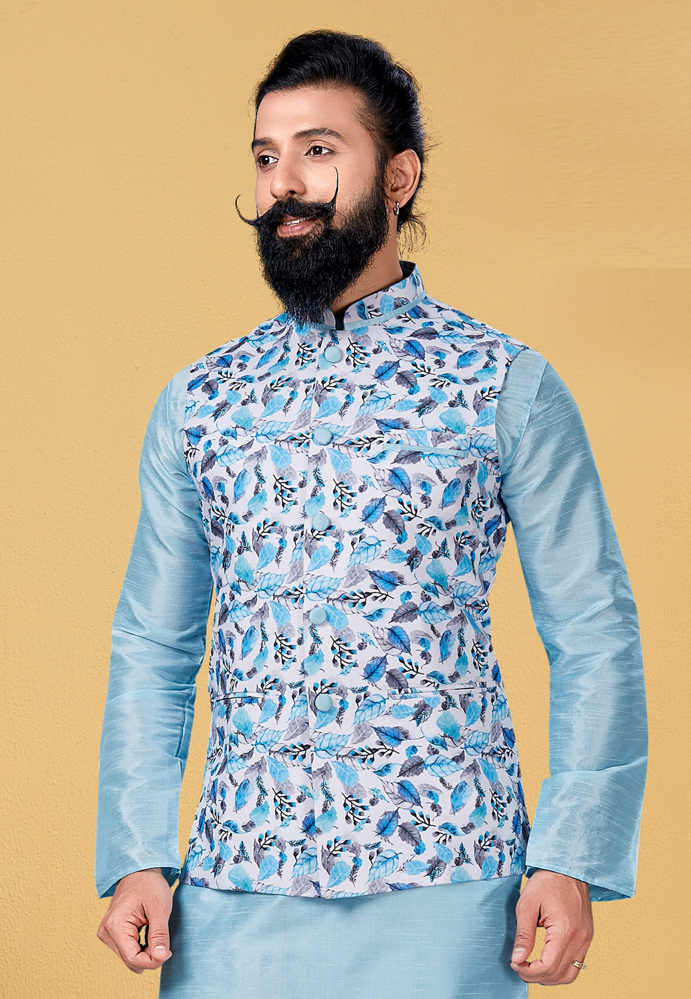 Off White Cotton Nehru Jacket 271556