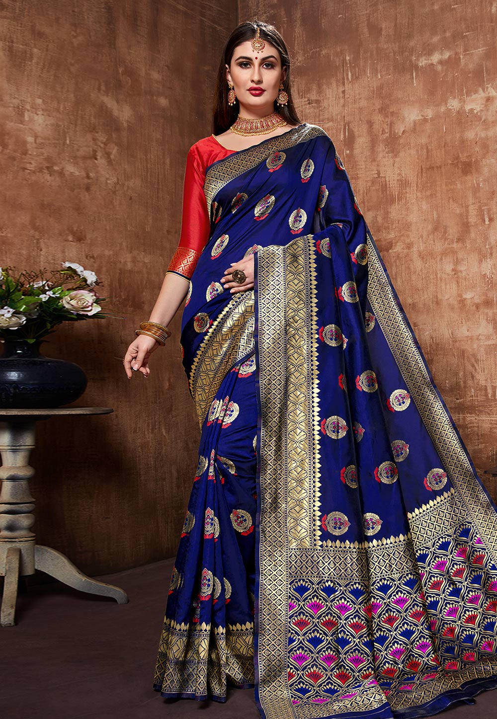 Blue Banarasi Silk Festival Wear Saree 197592