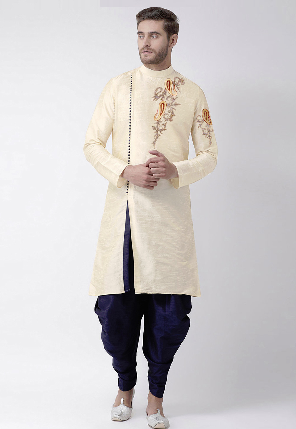 Cream Dupion Silk Dhoti Kurta 236177
