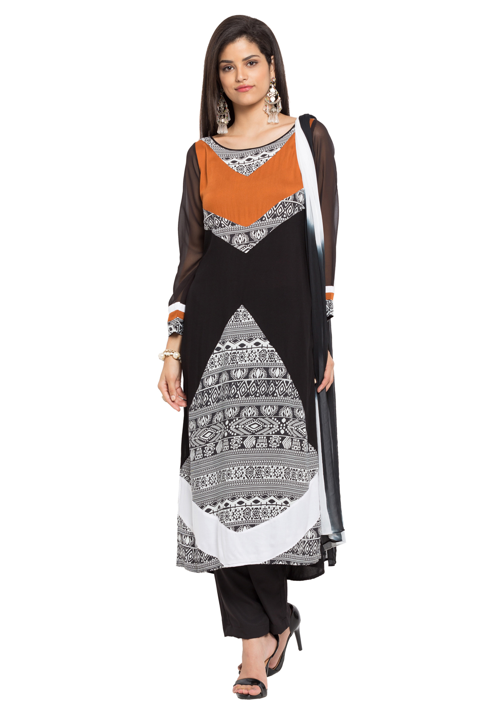Black Cotton Readymade Pant Style Suit 230403