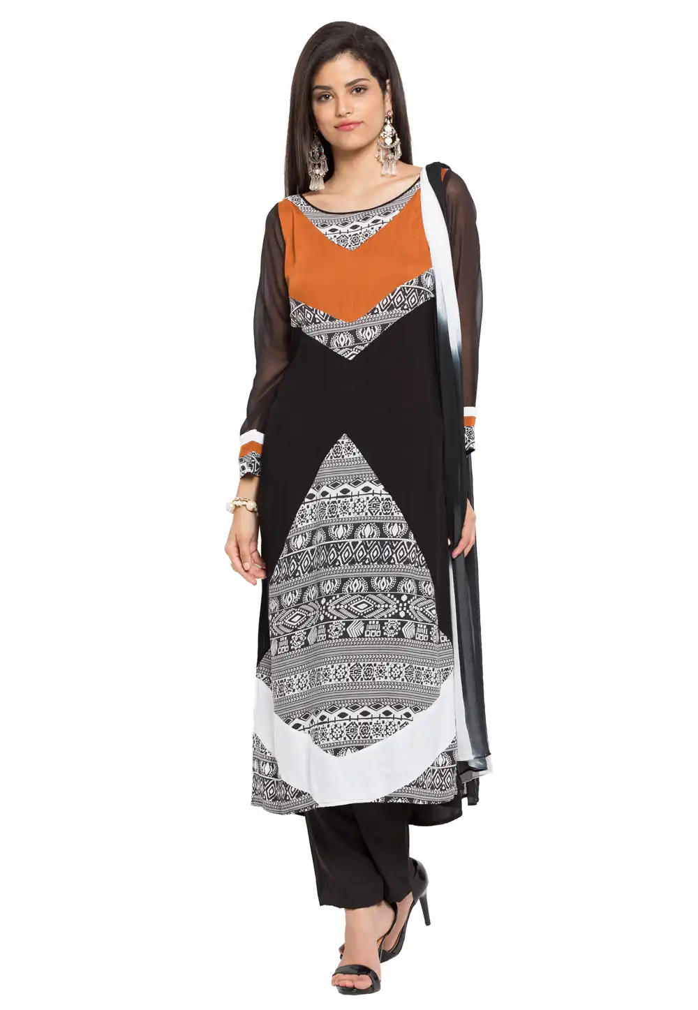 Black Cotton Readymade Pant Style Suit 230403