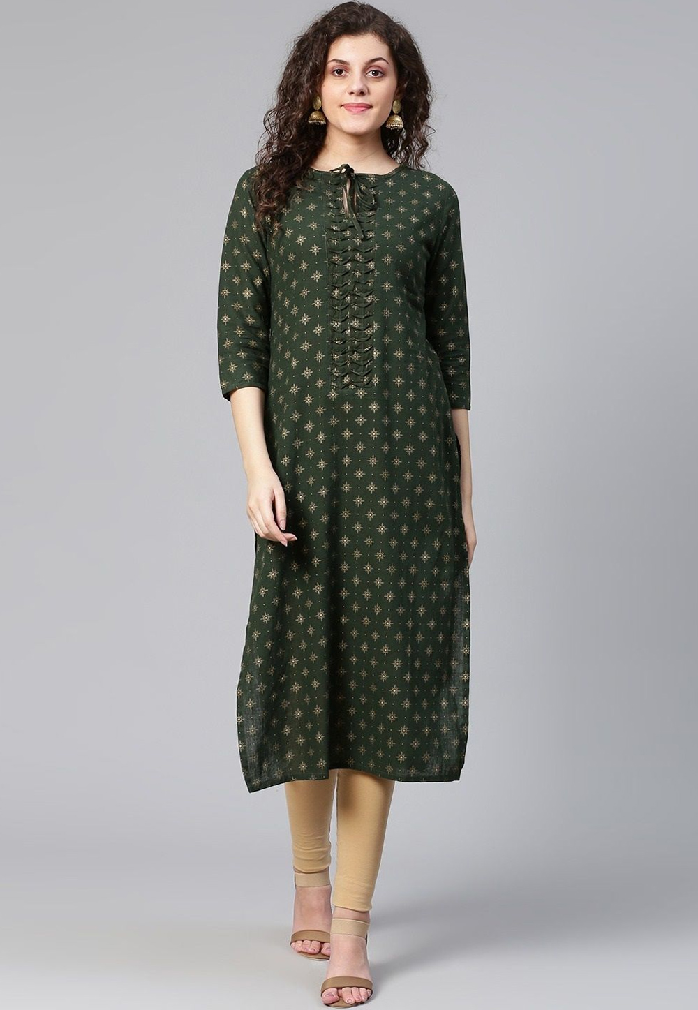 Green Viscose Rayon Tunic 267719