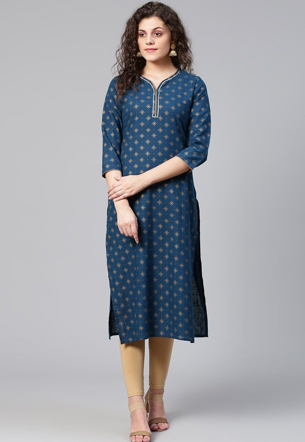 Teal Viscose Rayon Kurti 267720