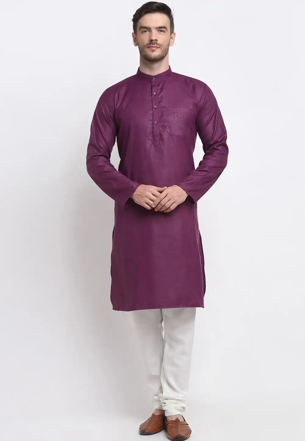Purple Cotton Kurta Pajama 268424