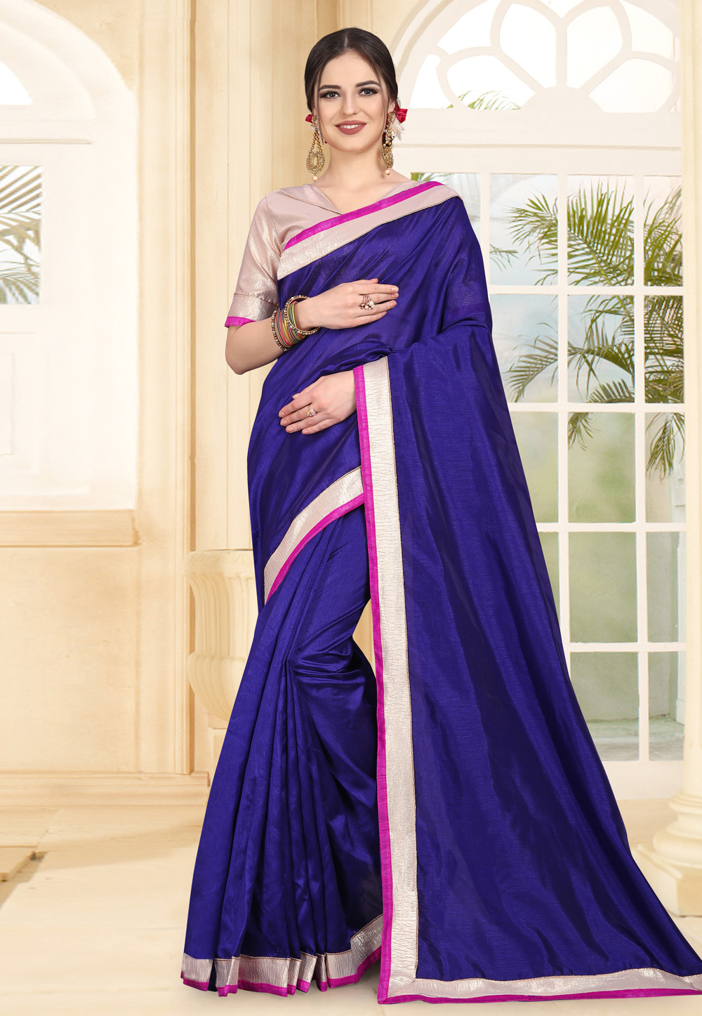 Blue Art Silk Festival Wear Saree 179305