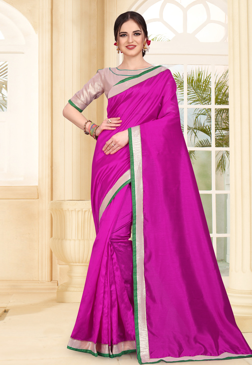 Magenta Art Silk Festival Wear Saree 179307
