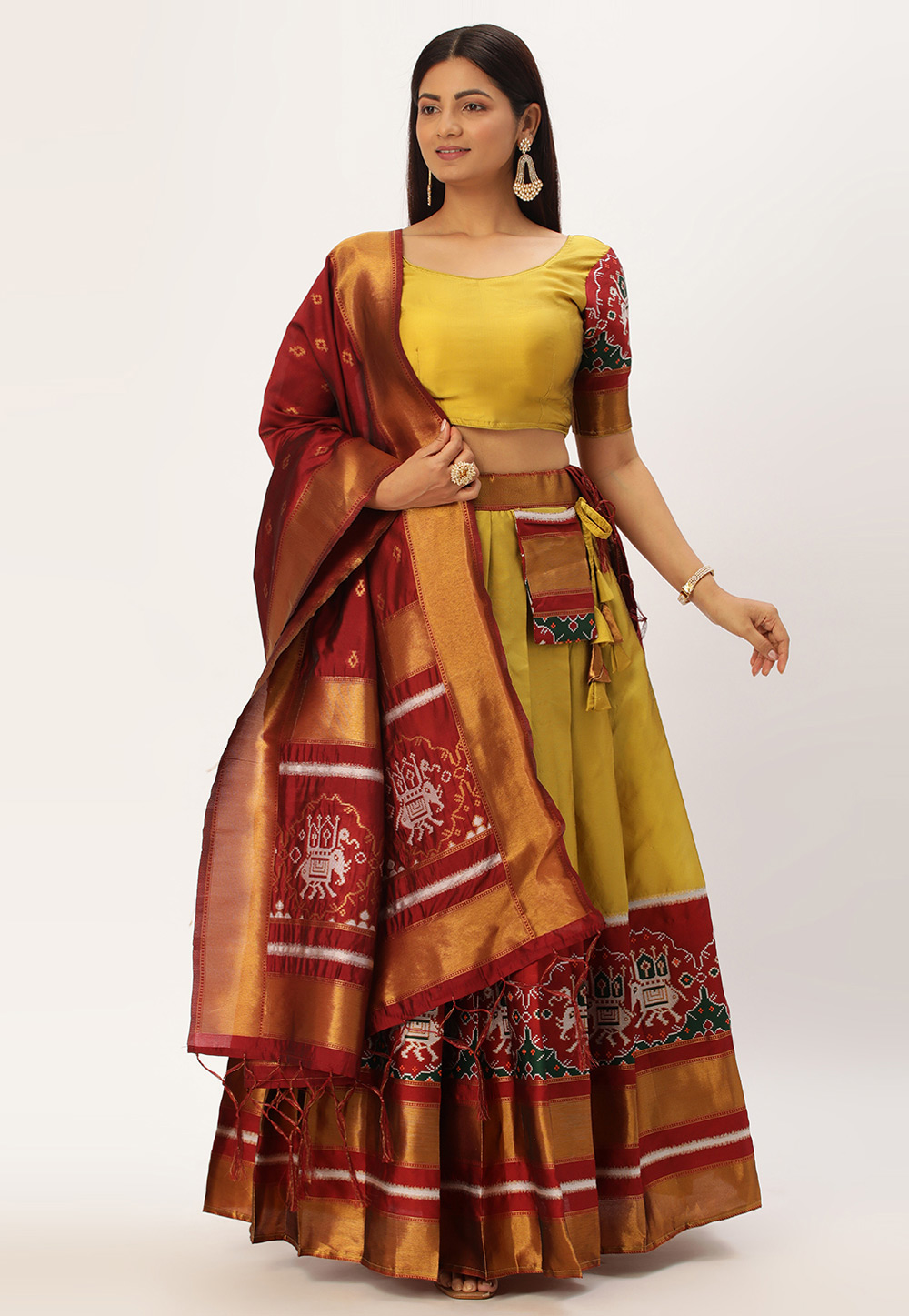 Mustard Silk Circular Lehenga Choli 270096