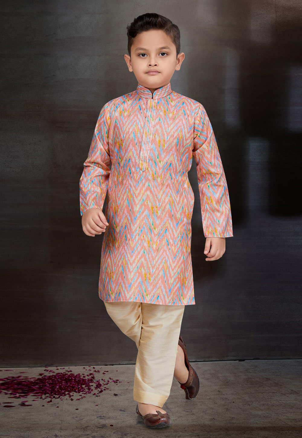 Green Cotton Kids Kurta Pajama 272146