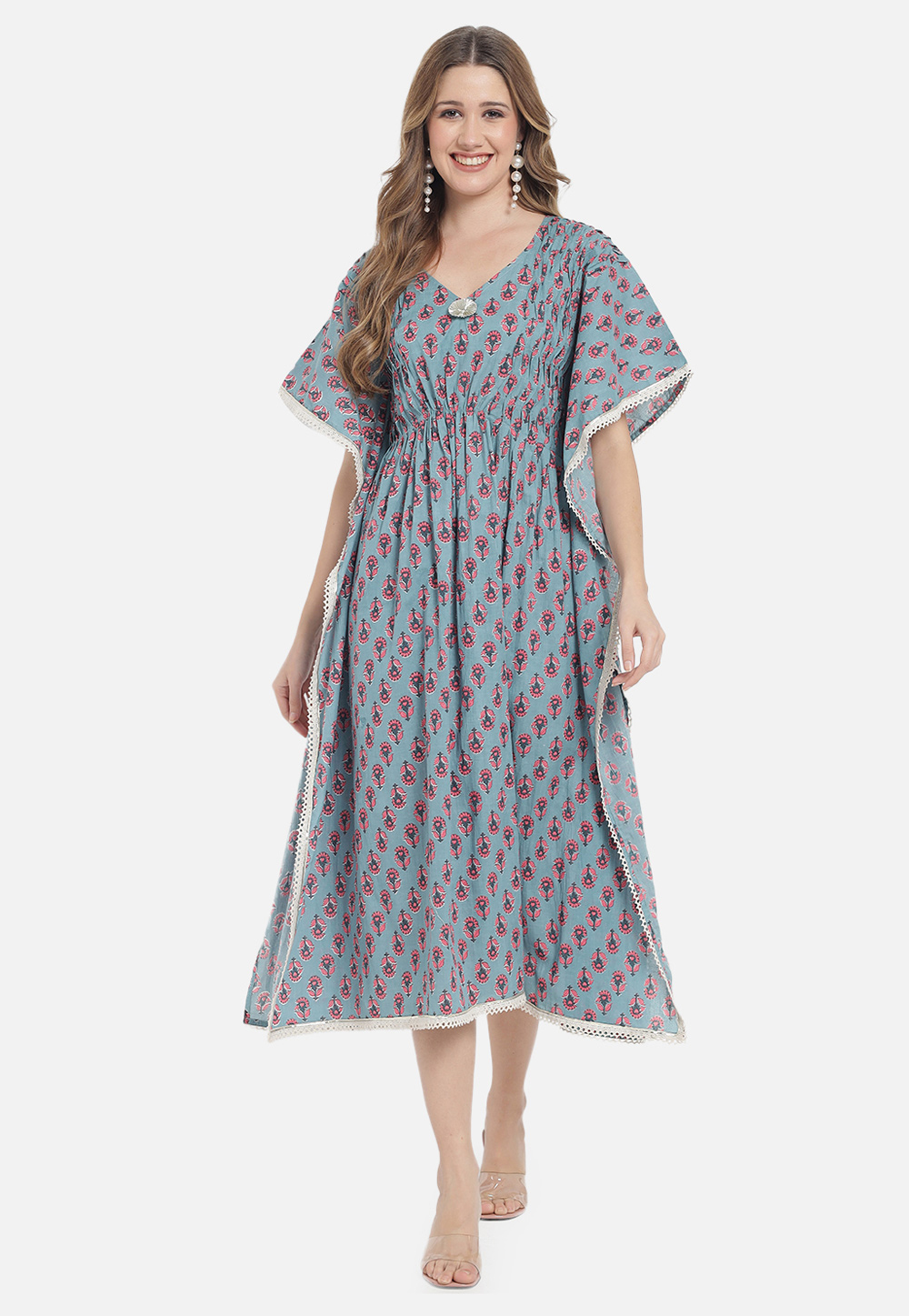 Grey Rayon Readymade Kaftan 277023