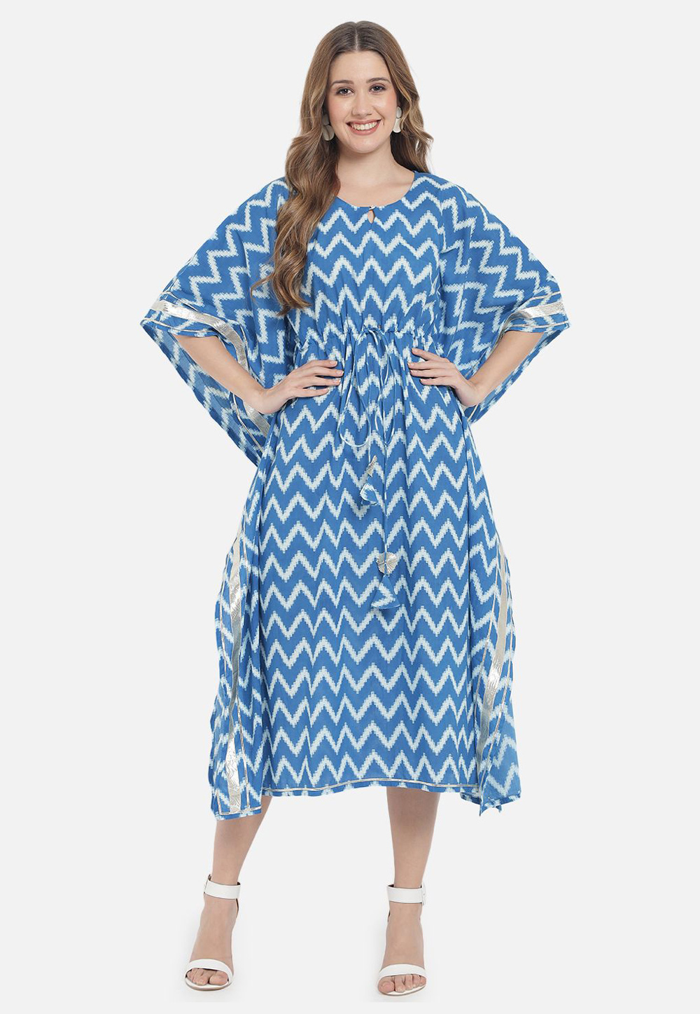 Blue Rayon Readymade Kaftan 277024