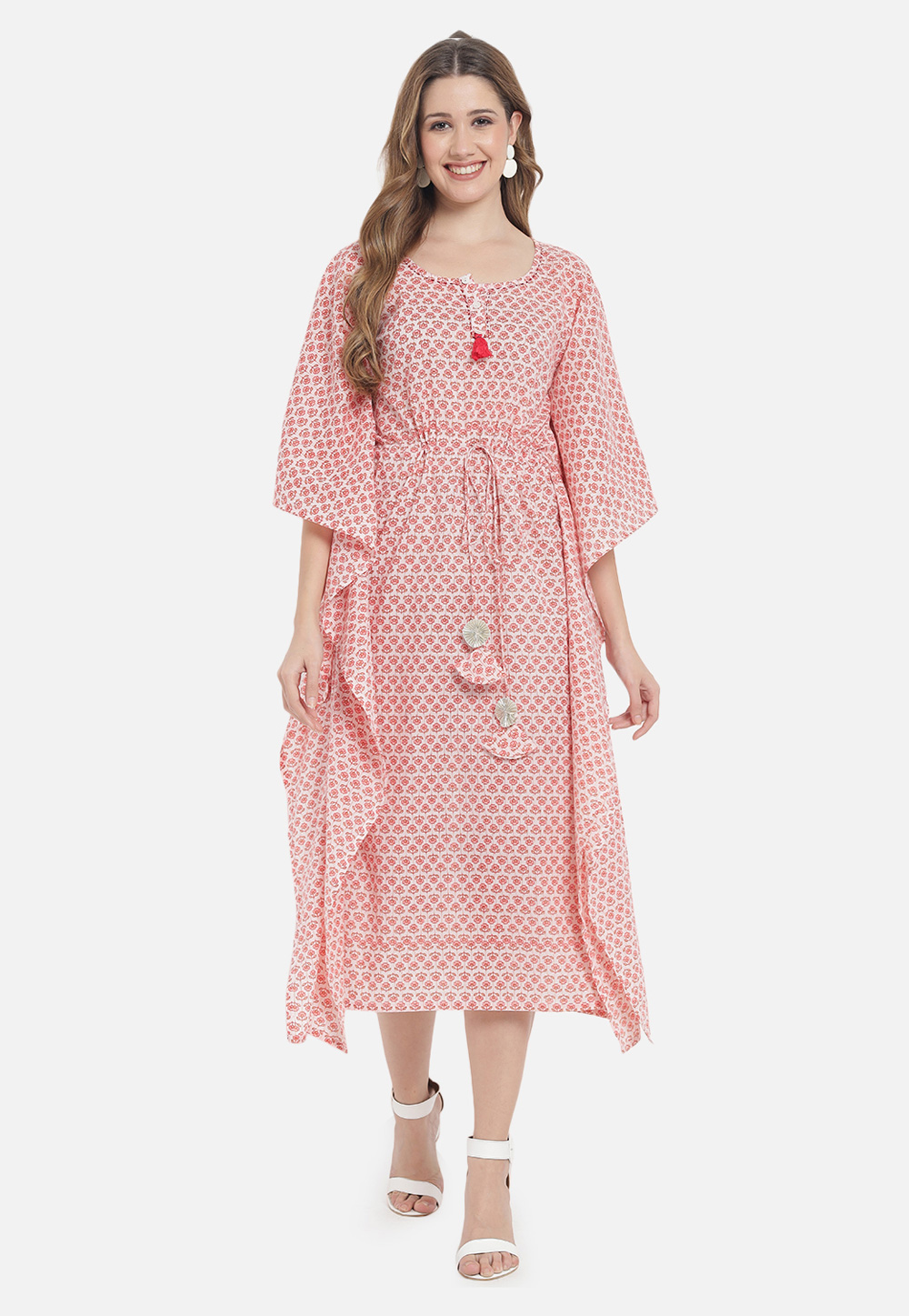 Pink Rayon Readymade Kaftan 277026
